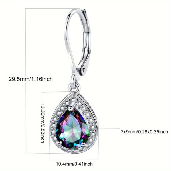 Colored Water Drop Stone Fashionable Earrings - Image 3