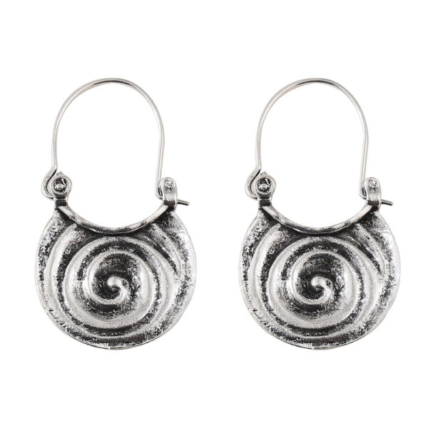 Simple Geometric Gypsy Curved Metal Earrings - Image 5