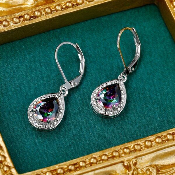 Colored Water Drop Stone Fashionable Earrings - Image 6