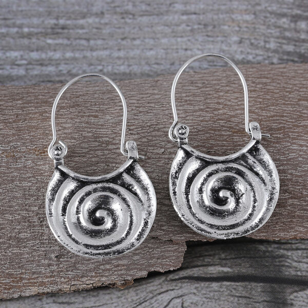 Simple Geometric Gypsy Curved Metal Earrings - Image 4