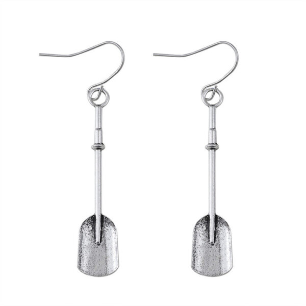 Retro Personalized Shovel Long Earrings Creative Ethnic Style Ancient Silver Alloy - Image 4
