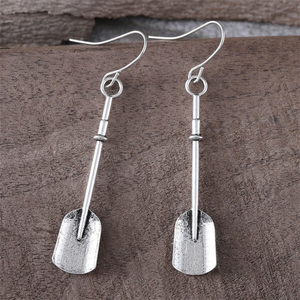 Retro Personalized Shovel Long Earrings Creative Ethnic Style Ancient Silver Alloy - Image 3
