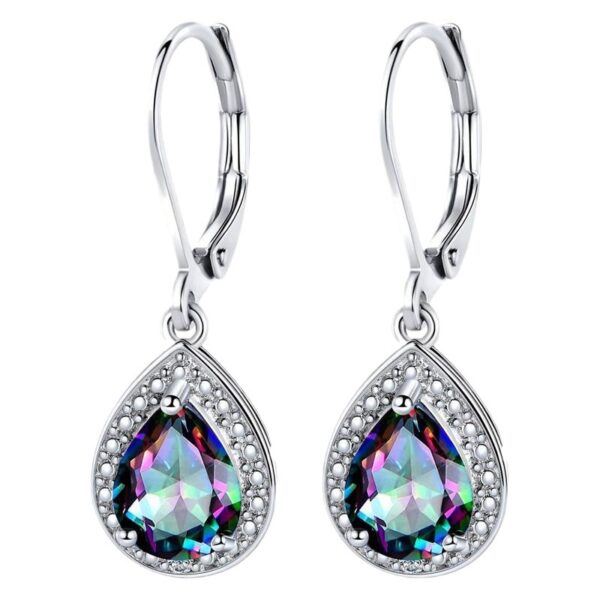 Colored Water Drop Stone Fashionable Earrings - Image 2