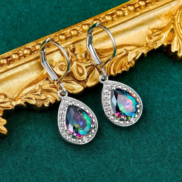 Colored Water Drop Stone Fashionable Earrings - Image 5