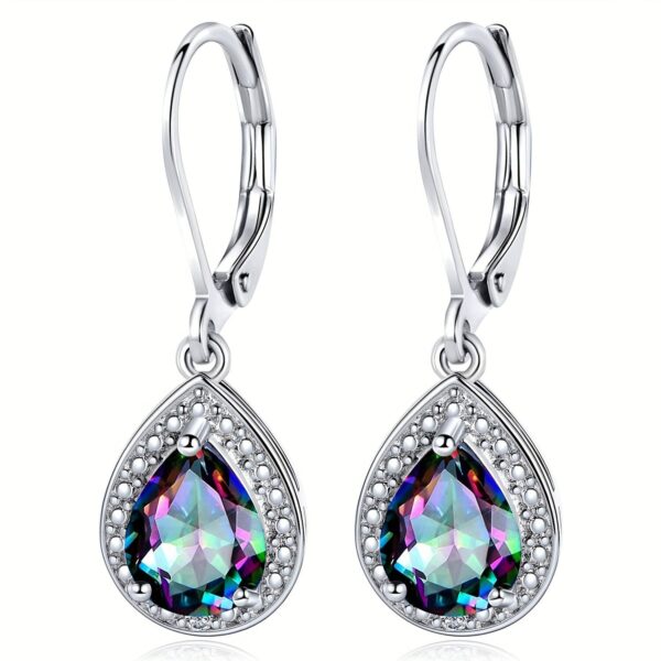 Colored Water Drop Stone Fashionable Earrings - Image 4