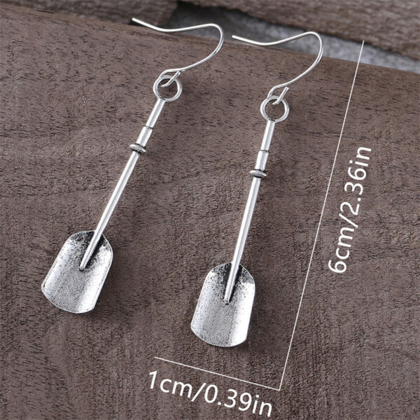 Retro Personalized Shovel Long Earrings Creative Ethnic Style Ancient Silver Alloy - Image 5