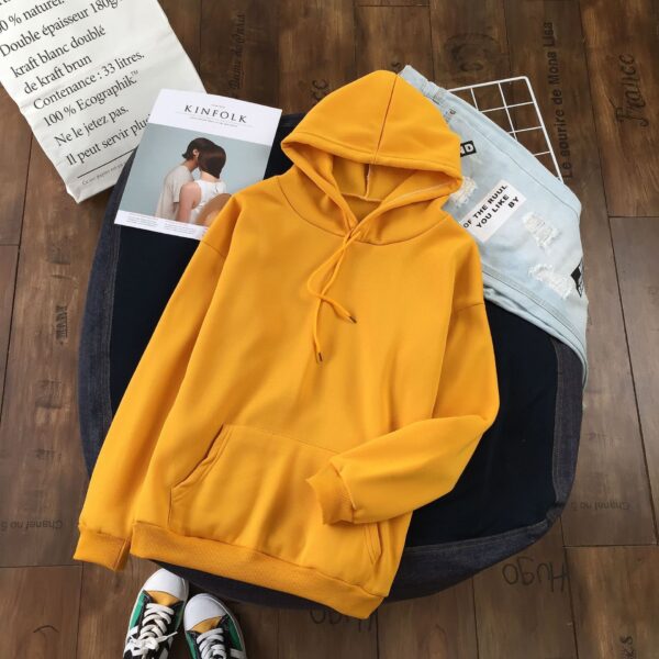 Long Sleeve Solid Color Hooded Sweater Couple - Image 10