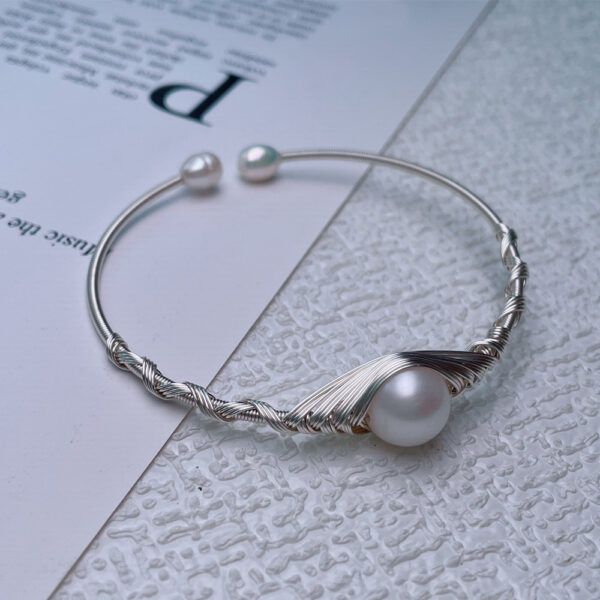 Freshwater Near-round Pearl Bracelet 14K Electroplating Handmade Winding - Image 6