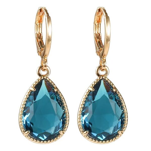 Glass Water Drop Copper Colorful Rare Earth Earrings - Image 8
