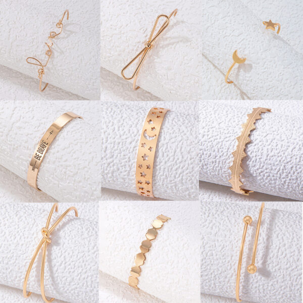 Bow Letter Personality Geometric Irregular Bracelet - Image 8