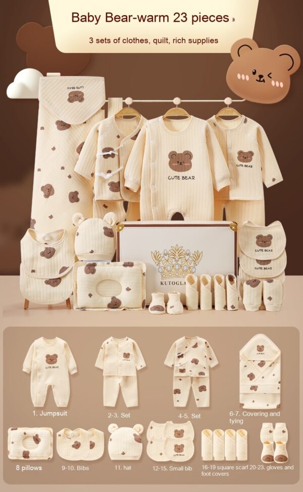 New Born Baby Baby Pure Cotton Clothes Gift Set Full Moon Meeting Gift - Image 10