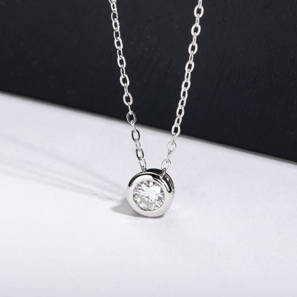 Karat Moissanite Necklace S925 Sterling Silver Pendant - Image 6