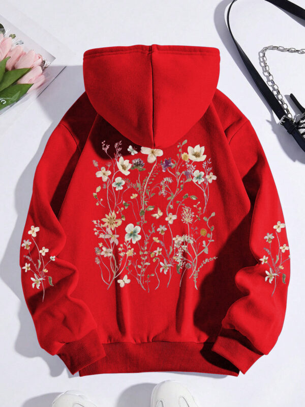 Women's Colorful Flower Print Sweatshirt Sweater - Image 9