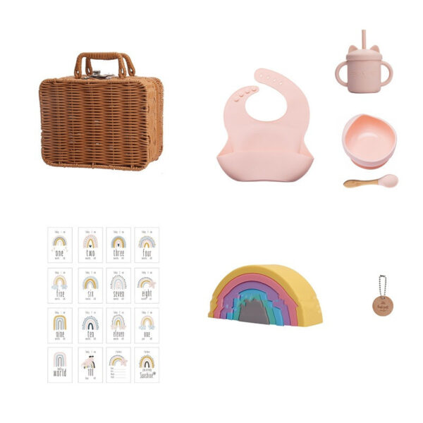 Imitation Rattan Vintage Baby Tableware Gift Set - Image 3