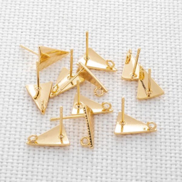 Gold Color Protection 8 12mm Triangle Earrings With Rings - Image 6