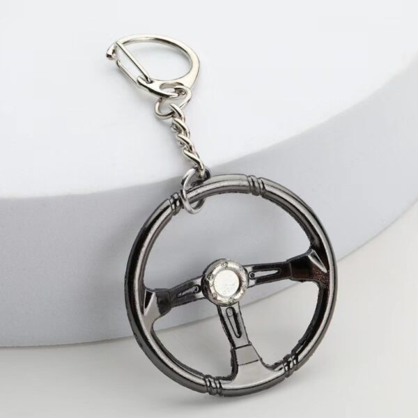 Racing Steering Wheel Cool Modification Car Key Ring - Image 4
