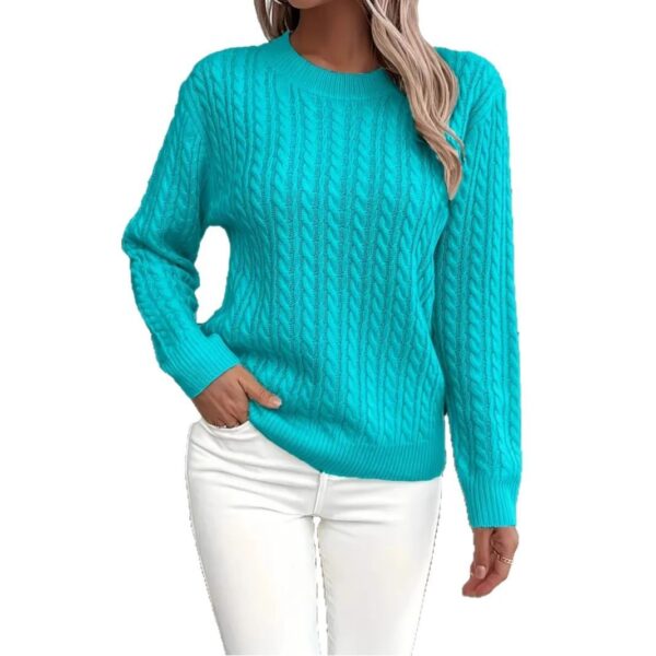 Versatile Fashion Classic Twist Round Neck Sweater - Image 5