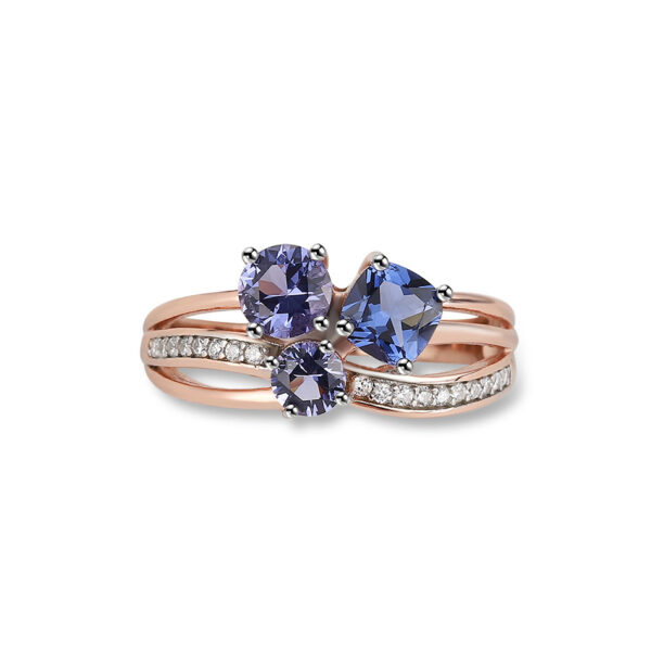 Sterling Silver Tan Sang Rose Gold Color Separation Plating Ring - Image 7
