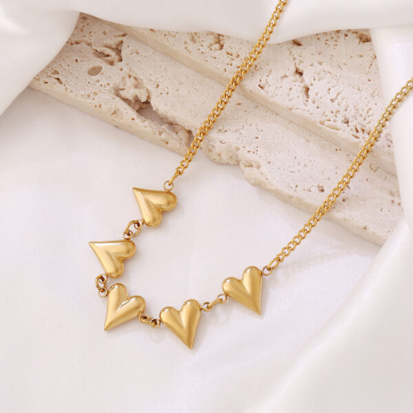 Simple Design Stainless Steel Heart Pendant Necklace - Image 4