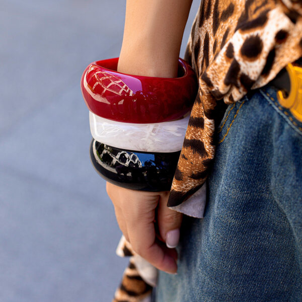 European And American Exaggerated Ins Style Translucent Color Wide Bracelet - Image 3
