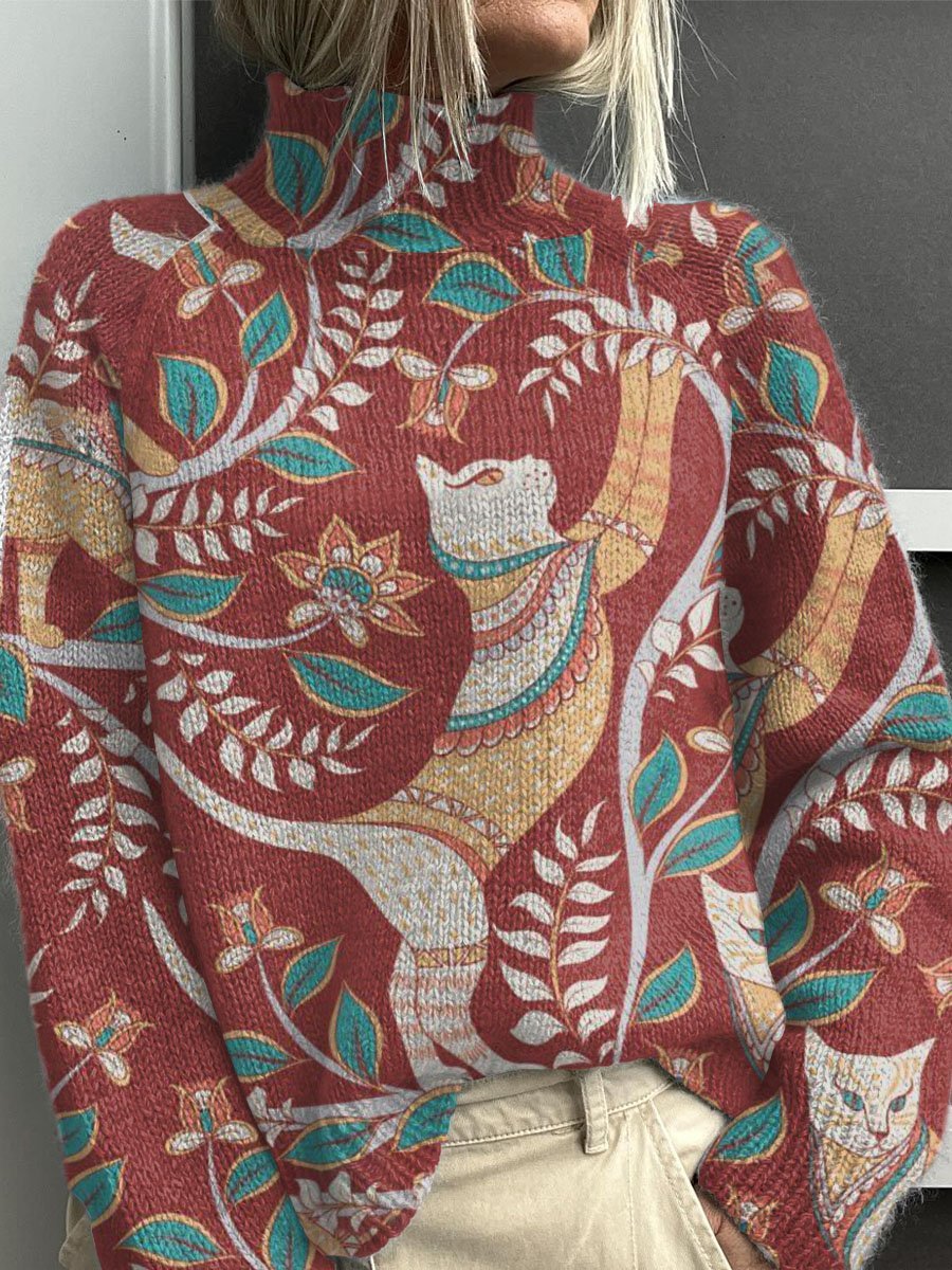 Women's Simple Printed Casual Coat Cardigan Sweater - Image 5