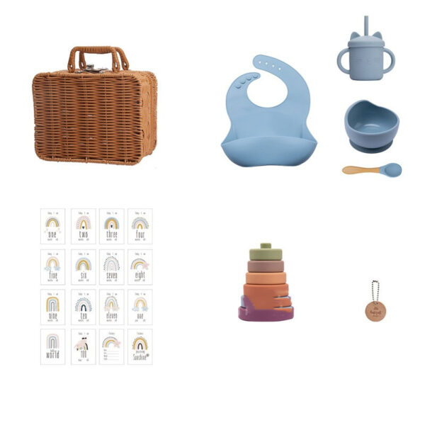 Imitation Rattan Vintage Baby Tableware Gift Set - Image 4