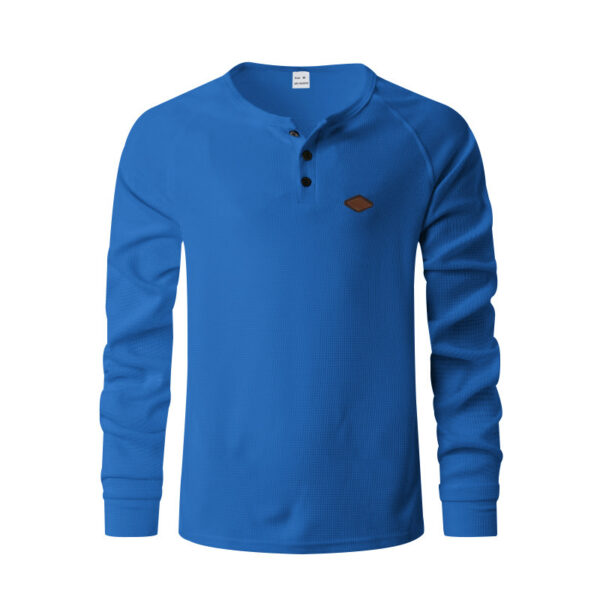 Waffle Buckle Quick-drying Raglan Henry Long Sleeve - Image 4
