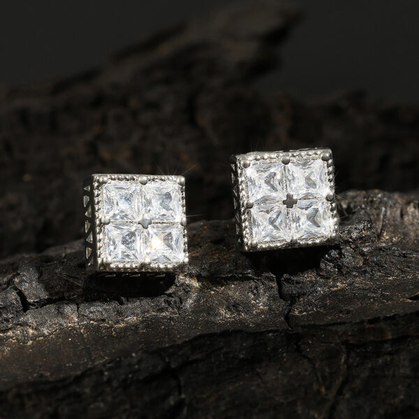 European And American Fashion Cool Square Earrings - Image 3