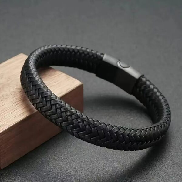 Men's Leather Magnetic Buckle Bracelet - Image 7