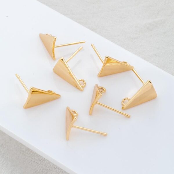 Gold Color Protection 8 12mm Triangle Earrings With Rings - Image 5