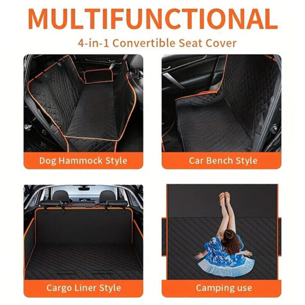 Waterproof Pet Car Seat Cover Dog Safety Protector Mat Front Back Seat Hammock H - Image 8