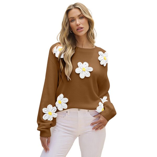 Women's Knitted Round Neck Pullover Sweater - Image 6