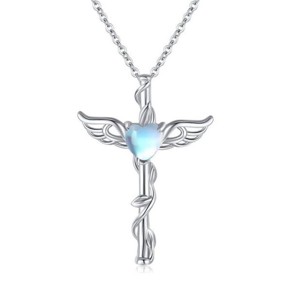 Heart Wings Design Ornament Sweet Cool Moonstone - Image 6