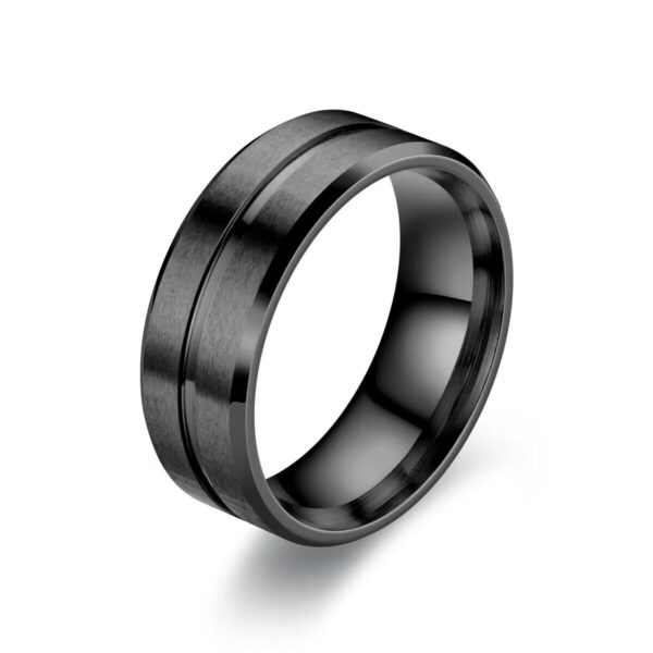Black titanium steel ring - Image 2