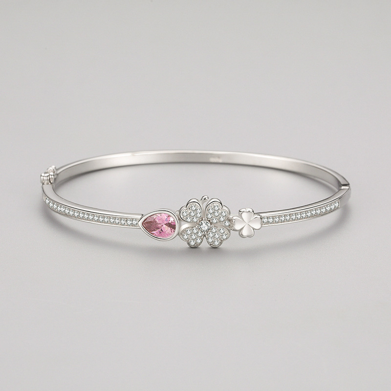 S925 Sterling Silver Clover Bracelet Female Korean Style - Image 8