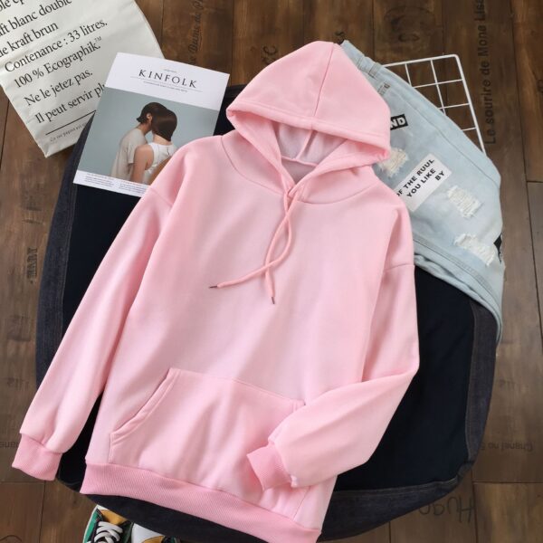 Long Sleeve Solid Color Hooded Sweater Couple - Image 8