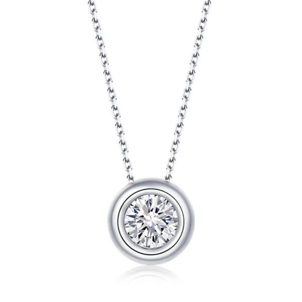 Karat Moissanite Necklace S925 Sterling Silver Pendant - Image 4