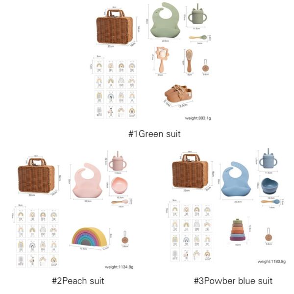 Imitation Rattan Vintage Baby Tableware Gift Set - Image 5