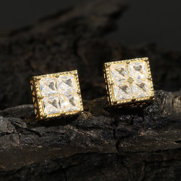 European And American Fashion Cool Square Earrings - Image 2