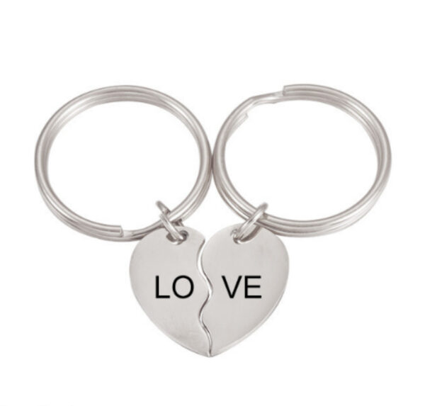 Love Stainless Steel Lettering Keychain Pendant Friend Couple - Image 9