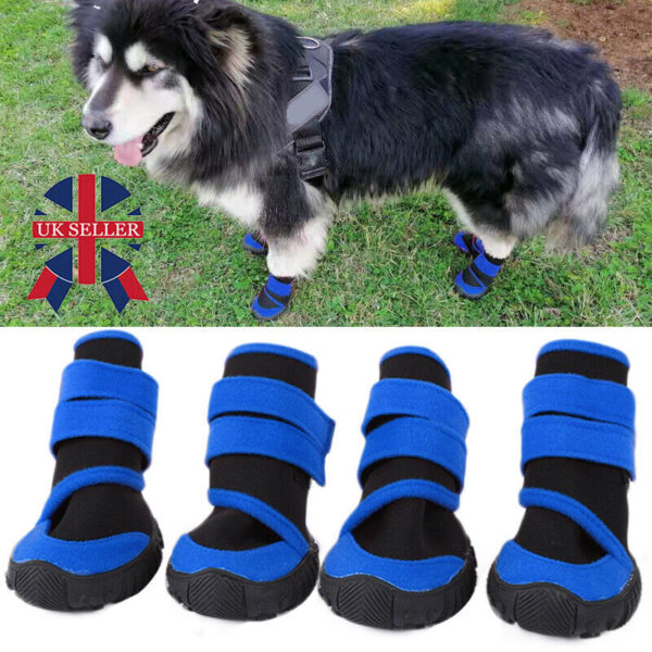 4x Anti-Slip Pet Boots Dog Puppy Waterproof Shoes Protective Rain-Booties Socks - Image 9