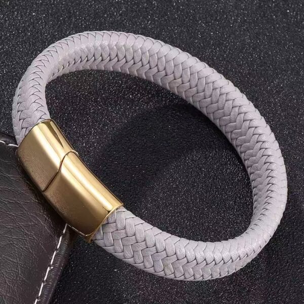 Men's Leather Magnetic Buckle Bracelet - Image 8