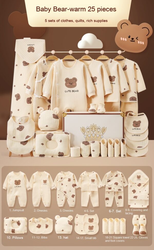 New Born Baby Baby Pure Cotton Clothes Gift Set Full Moon Meeting Gift - Image 8
