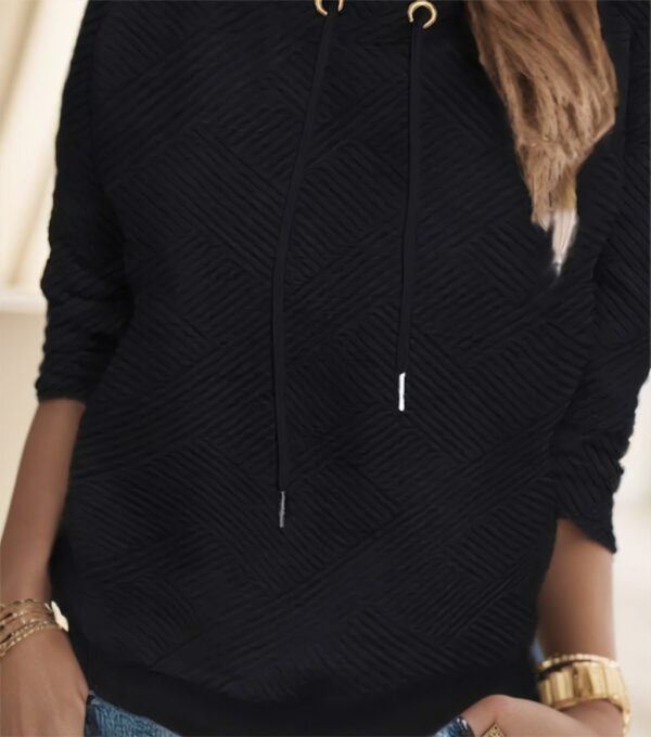 Neck Drawstring Pullover Sweatshirt - Image 4