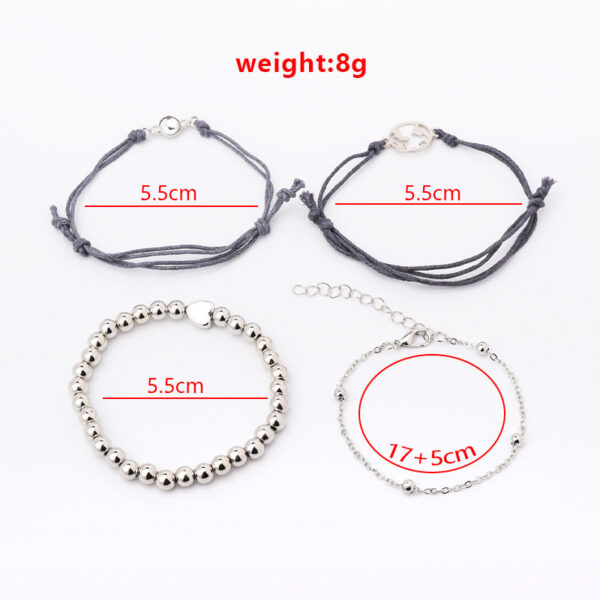 Map Opal Beads Peach Heart Chain Bracelet Four-piece Set - Image 4