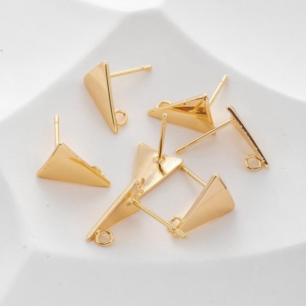 Gold Color Protection 8 12mm Triangle Earrings With Rings