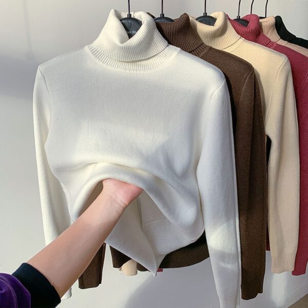 Turtle Neck Winter Sweater Women Elegant Thick Warm Female Knitted Pullover Loose Basic Knitwear - Image 9