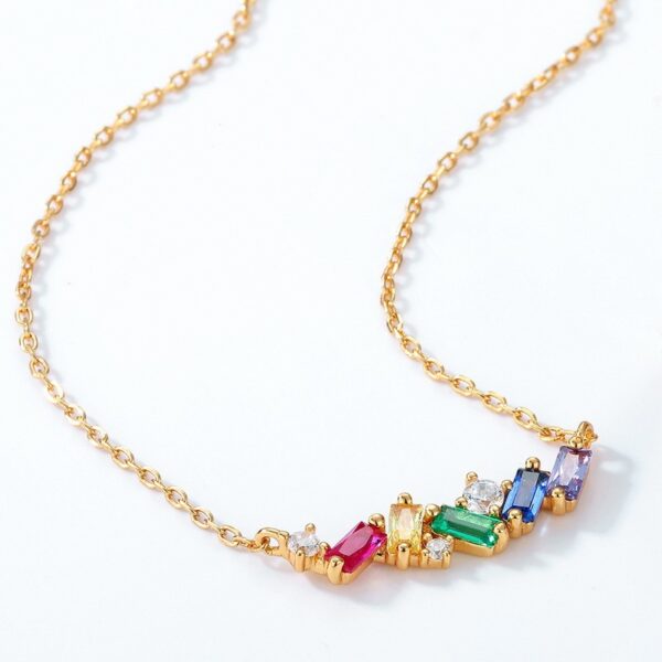 Japanese Light Luxury Rainbow Candy 925 Silver Necklace - Image 9