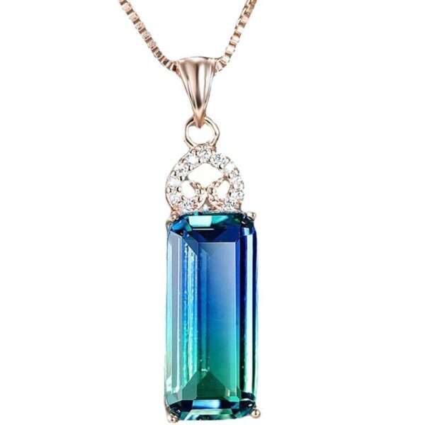 Light Extravagant Love Heart Diamond Square Pendant Necklace - Image 3