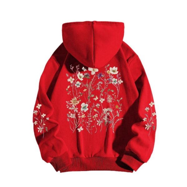 Women's Colorful Flower Print Sweatshirt Sweater - Image 6